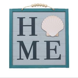 Shore Living Nautical “Home” Shell Accent Framed Wall Decor NWT